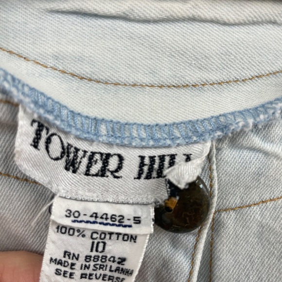 Tower Hill Vintage Denim Romper One Piece Button Down Casual shorts‎ bodice 10 - Picture 2 of 14